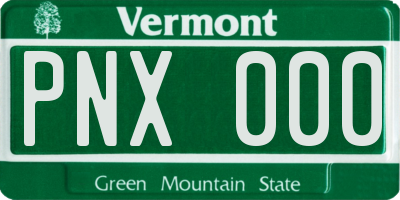 VT license plate PNX000