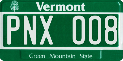 VT license plate PNX008
