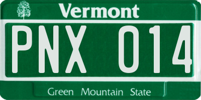 VT license plate PNX014