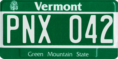 VT license plate PNX042