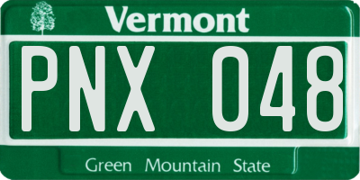 VT license plate PNX048