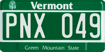VT license plate PNX049