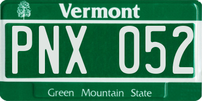 VT license plate PNX052
