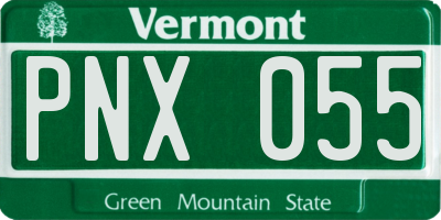VT license plate PNX055