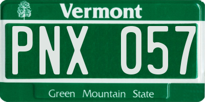 VT license plate PNX057