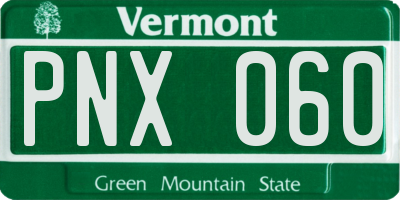 VT license plate PNX060
