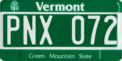 VT license plate PNX072