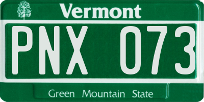 VT license plate PNX073