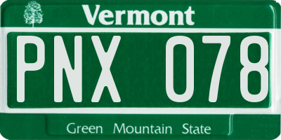 VT license plate PNX078