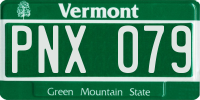 VT license plate PNX079
