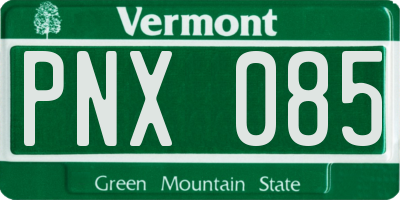 VT license plate PNX085