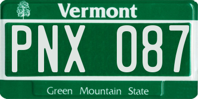 VT license plate PNX087
