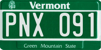 VT license plate PNX091