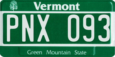 VT license plate PNX093