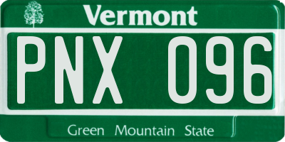 VT license plate PNX096