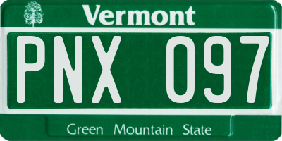 VT license plate PNX097