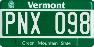 VT license plate PNX098