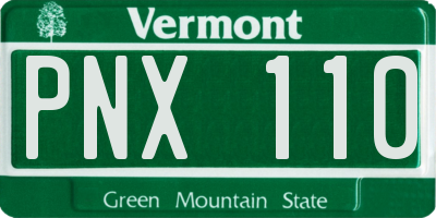 VT license plate PNX110