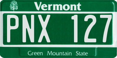 VT license plate PNX127