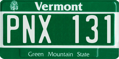 VT license plate PNX131