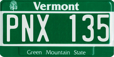 VT license plate PNX135