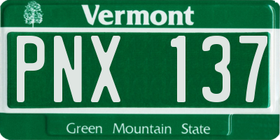 VT license plate PNX137