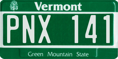 VT license plate PNX141