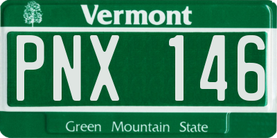 VT license plate PNX146