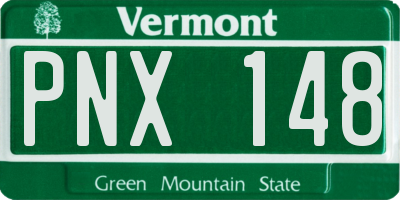 VT license plate PNX148