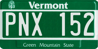 VT license plate PNX152