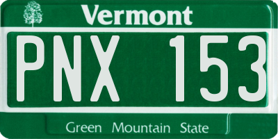 VT license plate PNX153