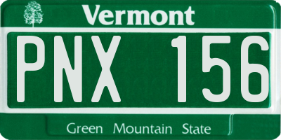 VT license plate PNX156