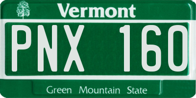 VT license plate PNX160
