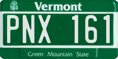 VT license plate PNX161
