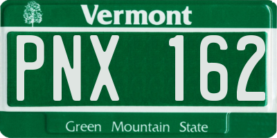 VT license plate PNX162