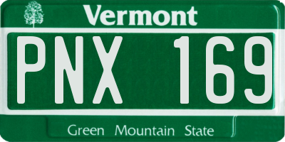 VT license plate PNX169