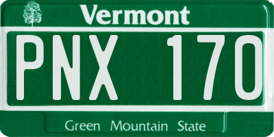 VT license plate PNX170