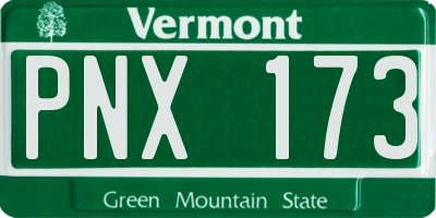VT license plate PNX173
