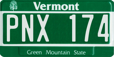 VT license plate PNX174