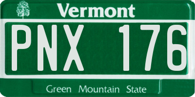 VT license plate PNX176