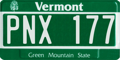 VT license plate PNX177