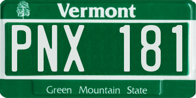 VT license plate PNX181