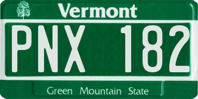 VT license plate PNX182