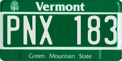 VT license plate PNX183