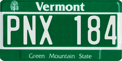 VT license plate PNX184