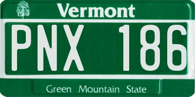 VT license plate PNX186