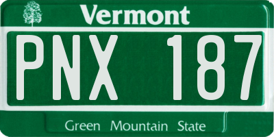 VT license plate PNX187