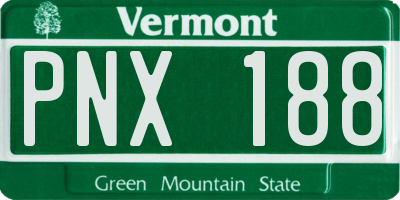 VT license plate PNX188