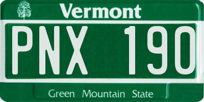 VT license plate PNX190