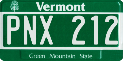 VT license plate PNX212